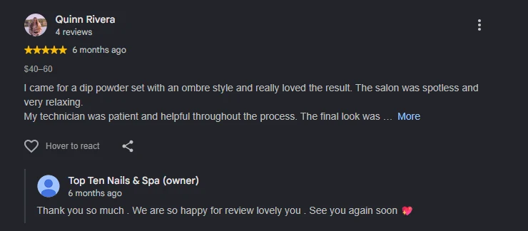 Quinn Rivera — client review